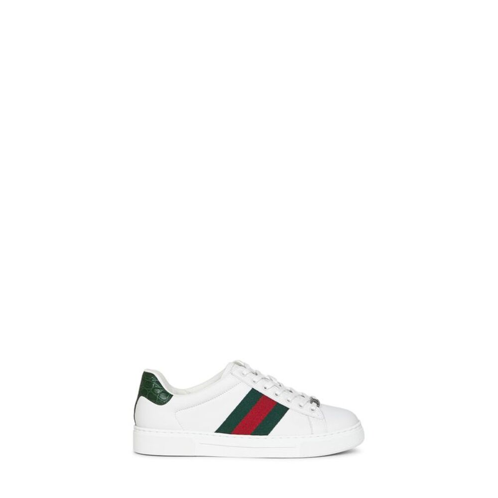Gucci Men White Leather Gucci Ace Sneakers